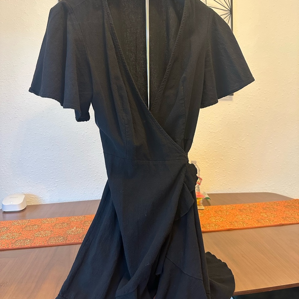 Elegant Black Wrap Dress